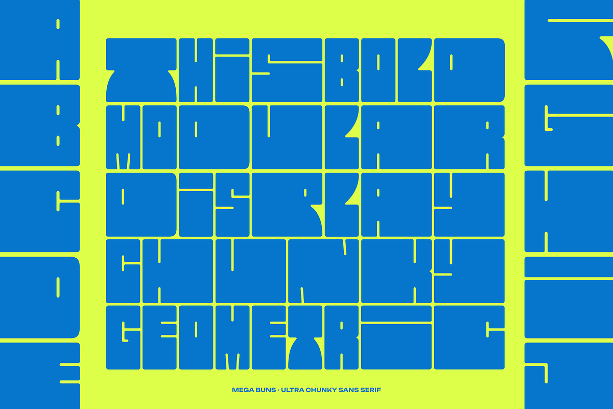 Mega Buns | Ultra Chunky Sans, a Sans Serif Font by Denustudios (Photo 3 of 13)