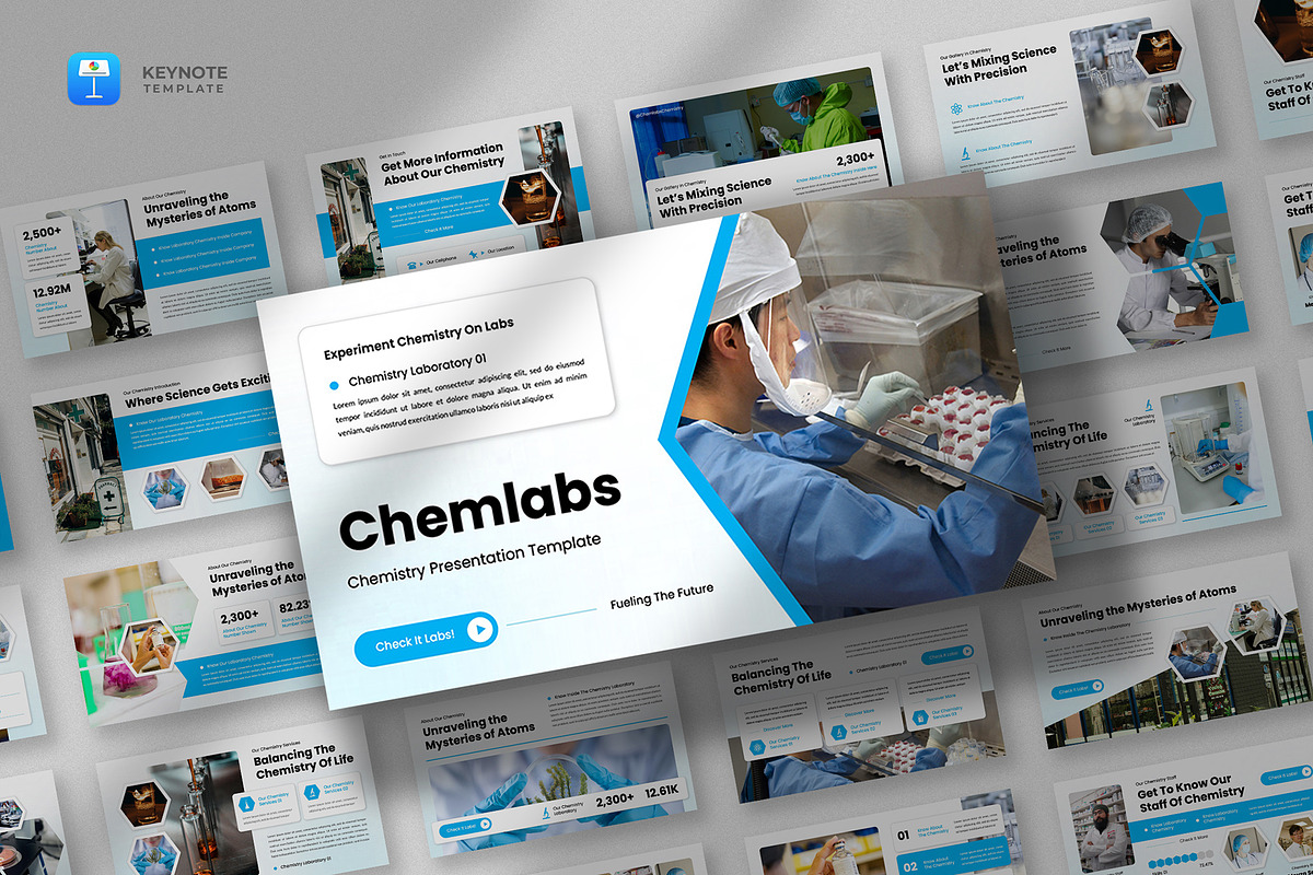 Chemistry Lab Keynote Template, a Presentation Template by fluffstudio (Photo 1 of 4)