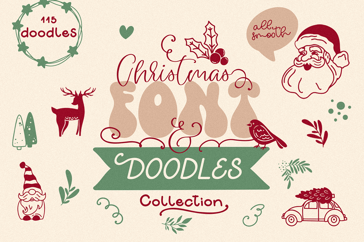 Christmas Font & Doodles collection, a Script Font by CallMeStasia (Photo 1 of 18)
