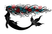 Fantasy Flowing Hair Mermaid Bundle, an Illustration by jahid234 (Thumbnail 22 of 31)