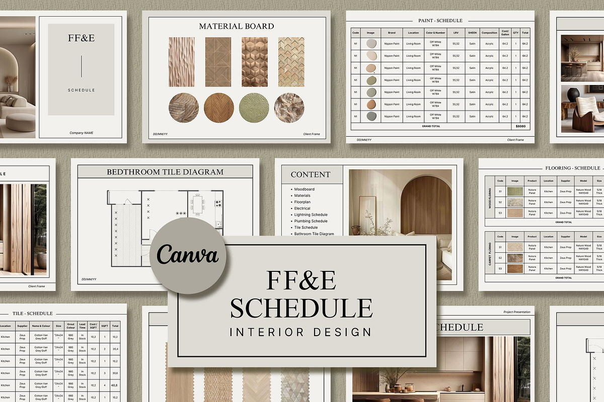 Interior Design FF&E Schedule, a Presentation Template by SKY CREATION