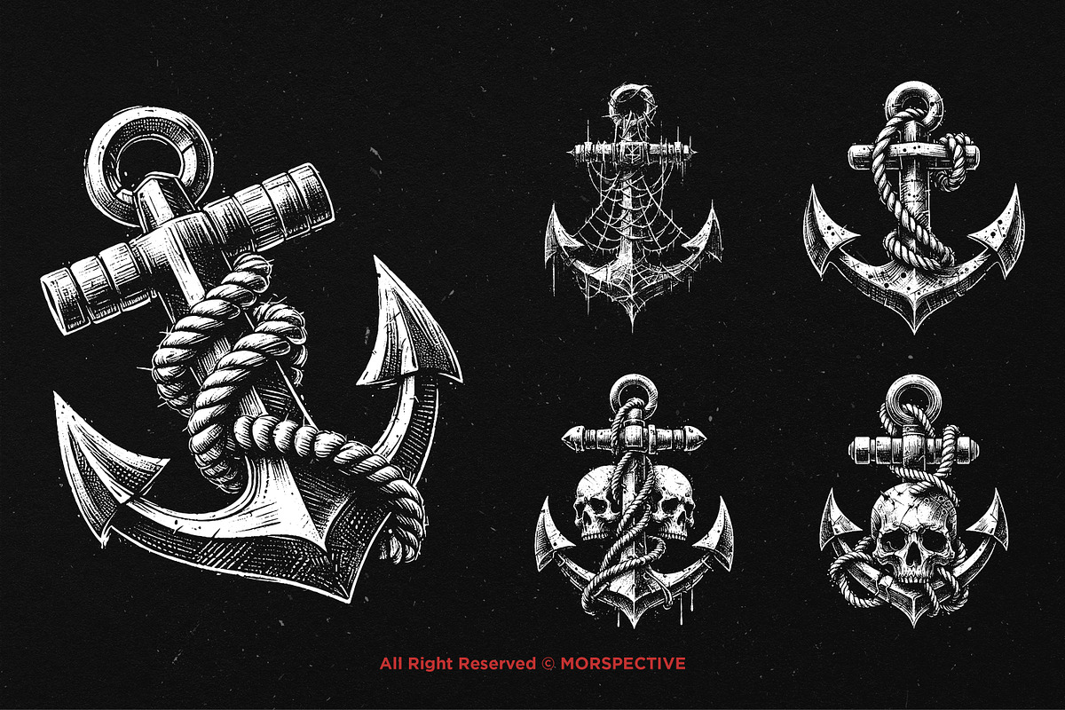 10 Bundle Dark Art Anchor Sea Sail, an Illustration by Morspective (Photo 3 of 7)