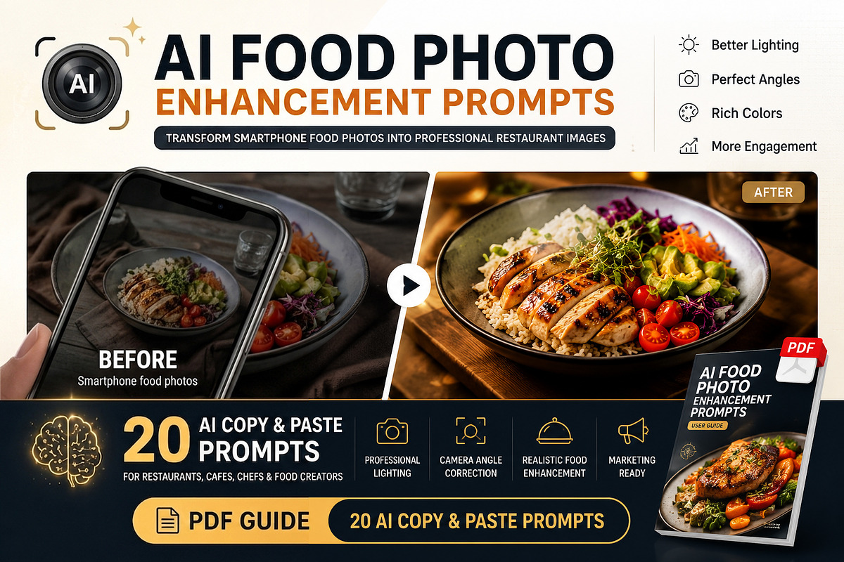 AI Food Photo Enhancement Prompts, an Action Add-On by 3d_model_tifotizi (Photo 1 of 8)