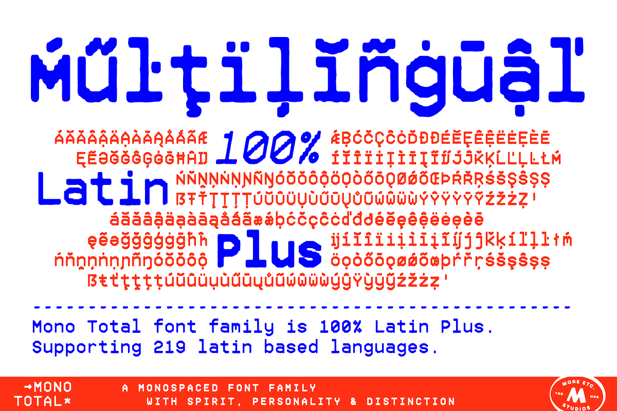 Mono Total–Monospaced Font Family, a Sans Serif Font by More Etc. Studios (Photo 13 of 15)