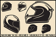 Motorcycle Helmet Silhouette Set, an Illustration by hafijul (Thumbnail 1 of 7)