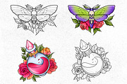50 Witchy Tattoo Procreate Stamps, a Brush Add-On by SecondOfJuly (Thumbnail 3 of 6)