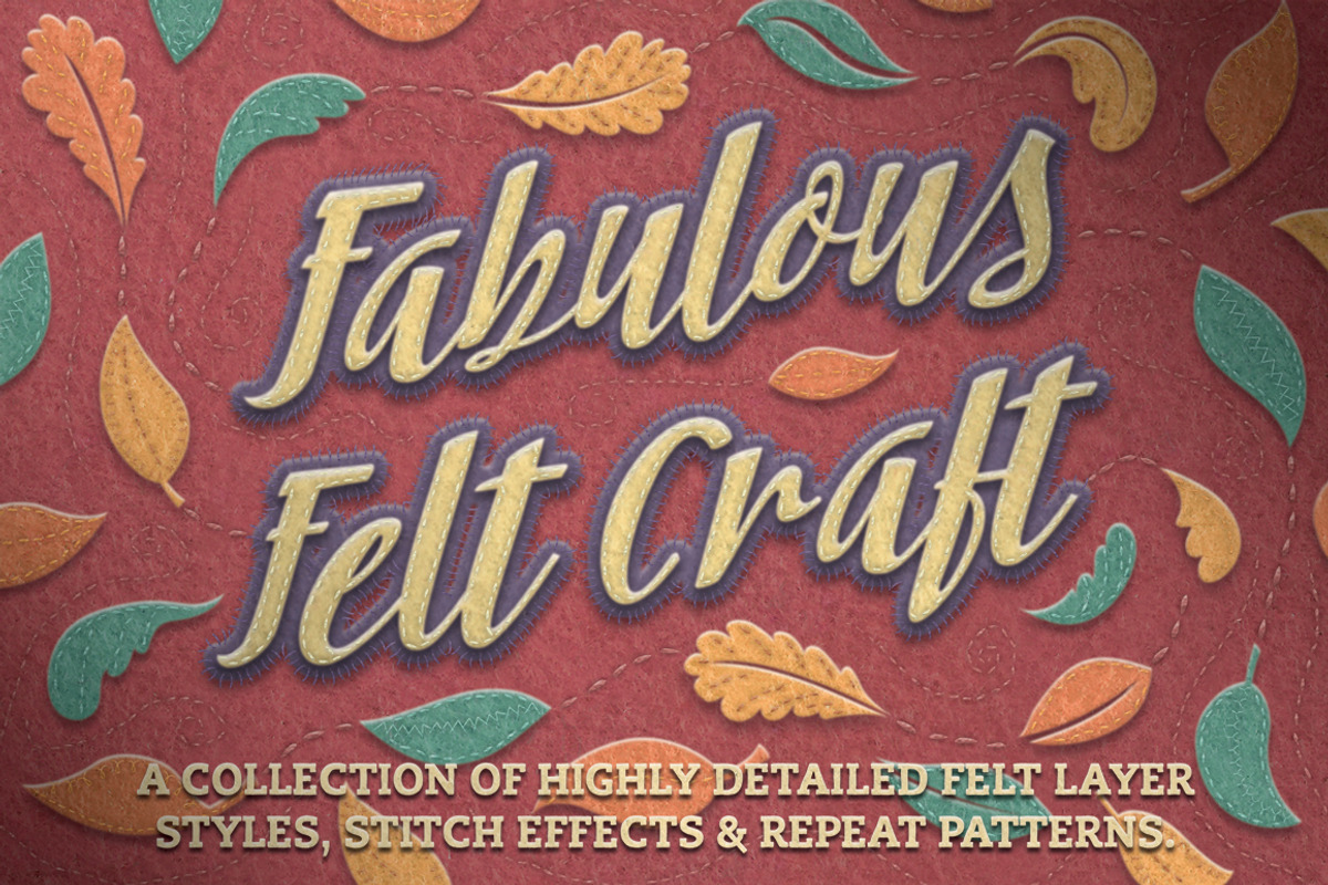 Felt Craft - Stitches Styles & More, a Layer Style Add-On by The Artifex Forge (Photo 1 of 5)