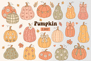 Cute Pumpkin Vector Clipart Pack, a Seasonal Illustration by NataKa (Thumbnail 1 of 4)