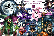 Quirky Halloween Sublimation Clipart, an Illustration by CreationArt (Thumbnail 1 of 5)