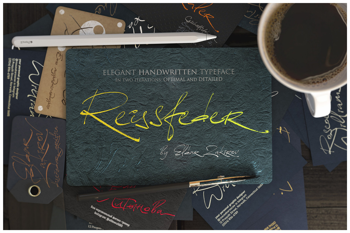 Reissfeder: Handwritten Typeface, a Handwritten Font by Eldar Zakirov's (Photo 28 of 29)