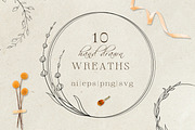 Line Floral Wreaths Collection, an Illustration by Dervik Art Store (Thumbnail 1 of 8)