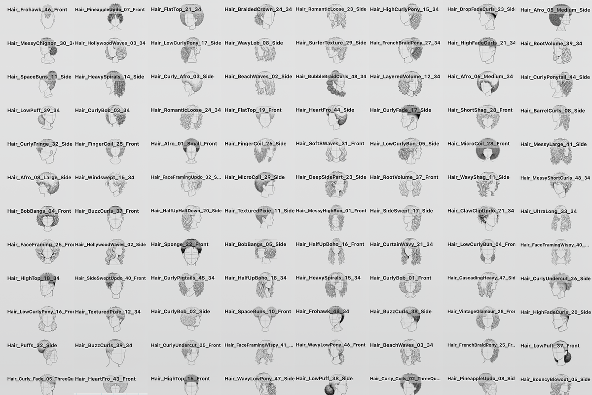 240 Curly Hair Procreate Stamps, a Brush Add-On by Selentaori Studio (Photo 3 of 12)