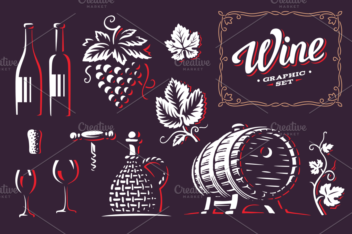 Wine graphic pack, a Branding & Logo Template by SODESIGN (Photo 2 of 5)