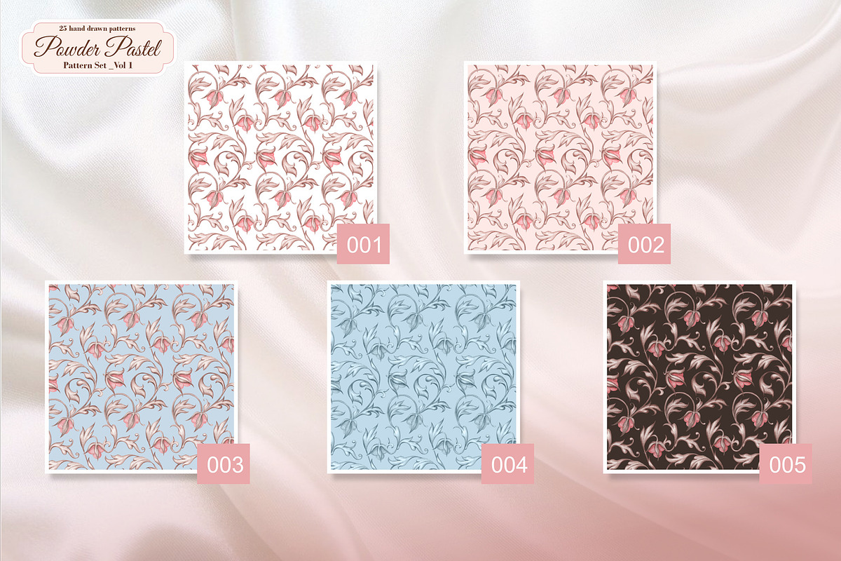 Powder Pastel Pattern Set Part 1, a Pattern Graphic by L- design studio (Photo 3 of 9)