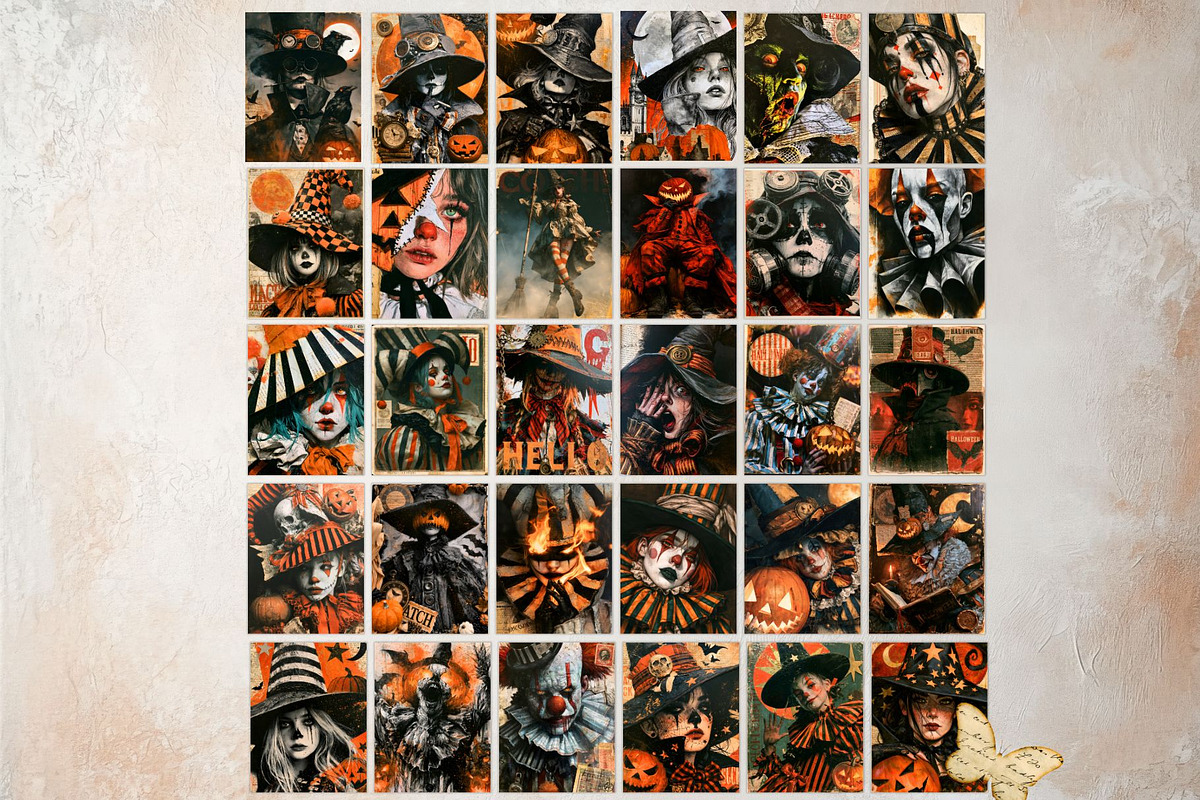Vintage Dark Halloween Digital Paper, a Seasonal Illustration by ThatsDesignArt (Photo 12 of 16)