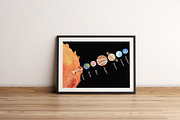 Space Alphabet Set - watercolor, an Animal Illustration by Visual Animal (Thumbnail 6 of 10)