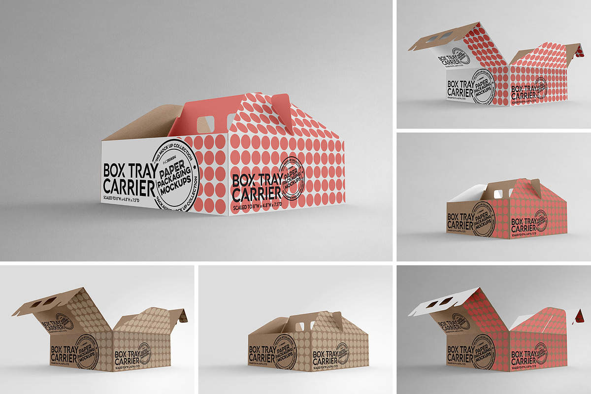 Box Carrier Tray Packaging Mockup, a Cups & Container Mockup by INCDesign (Photo 5 of 7)