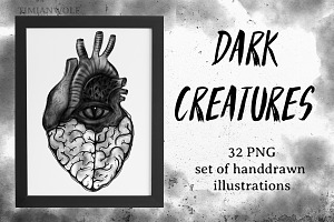 Dark creatures | Set of PNGs