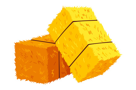Golden color bale of hay. Bale, an Animal Illustration by Things for designers
