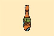 Bowling Pin with Scene, an Object Illustration by nomlimo.com (Thumbnail 1 of 2)
