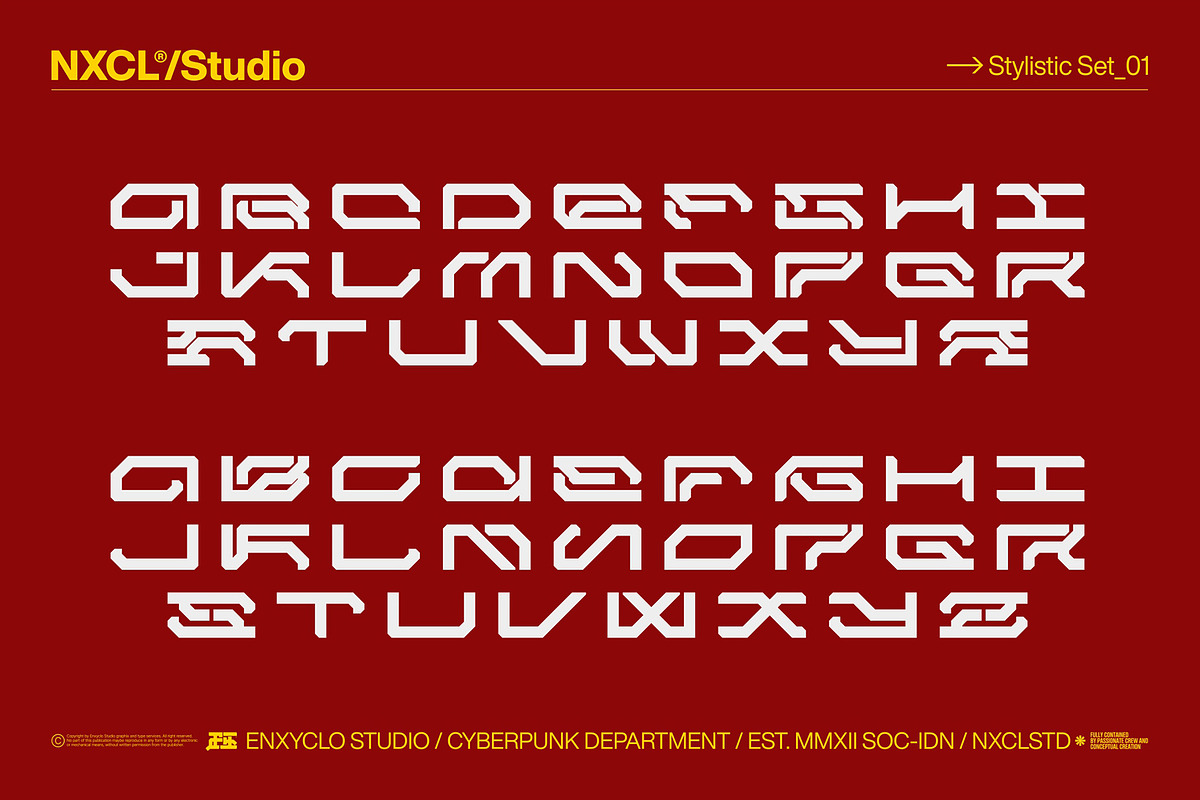 NCL GESROB - Cyberpunk Font, a Sans Serif Font by Enxyclo Studio (Photo 11 of 14)