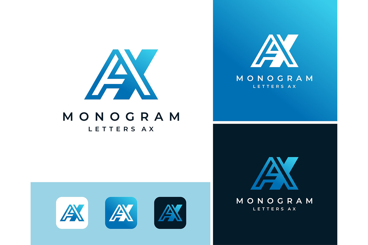 Letter AX XA Monogram Modern Logo, a Branding & Logo Template by ika trisiana