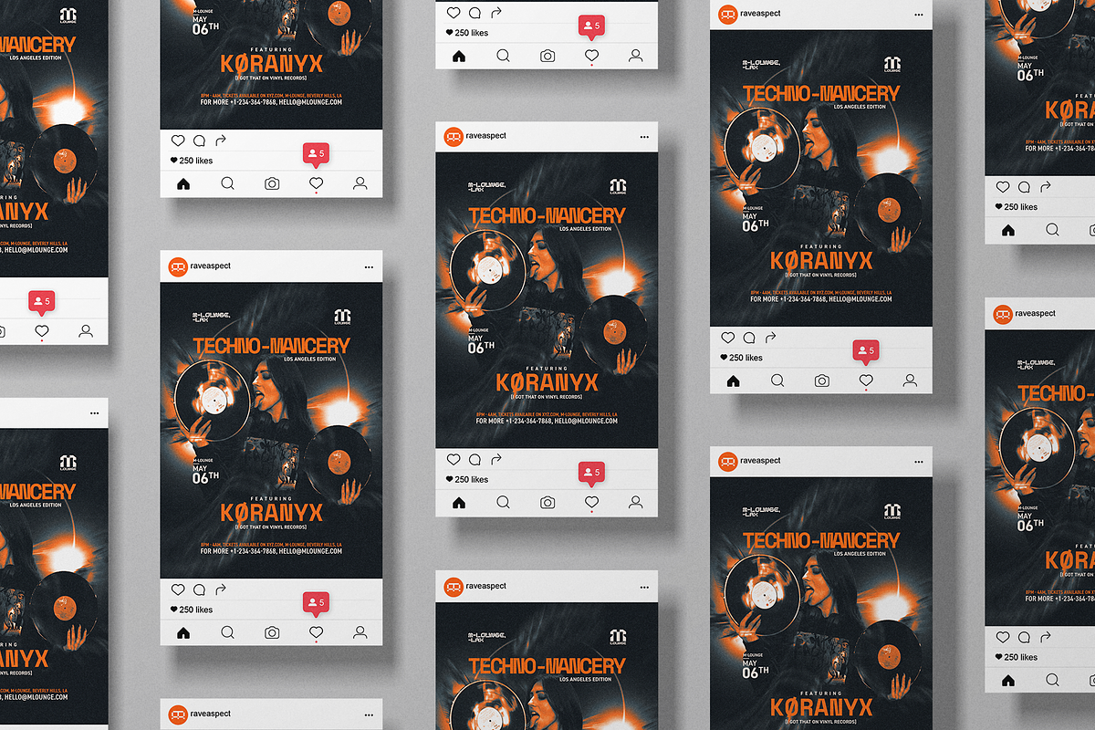 Techno Party - DJ Flyer Template, a Social Media Template by Rave Aspect (Photo 2 of 3)