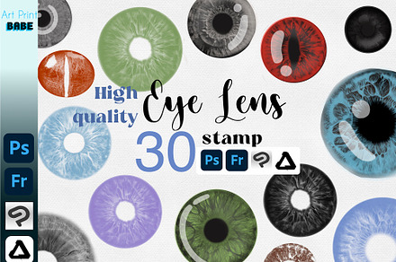 Photoshop Eye Lens Clip Studio Paint, a Brush Add-On by ArtPrintBabe