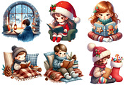 Christmas Reading Clipart, an Illustration by Pixels.Craft (Thumbnail 2 of 7)