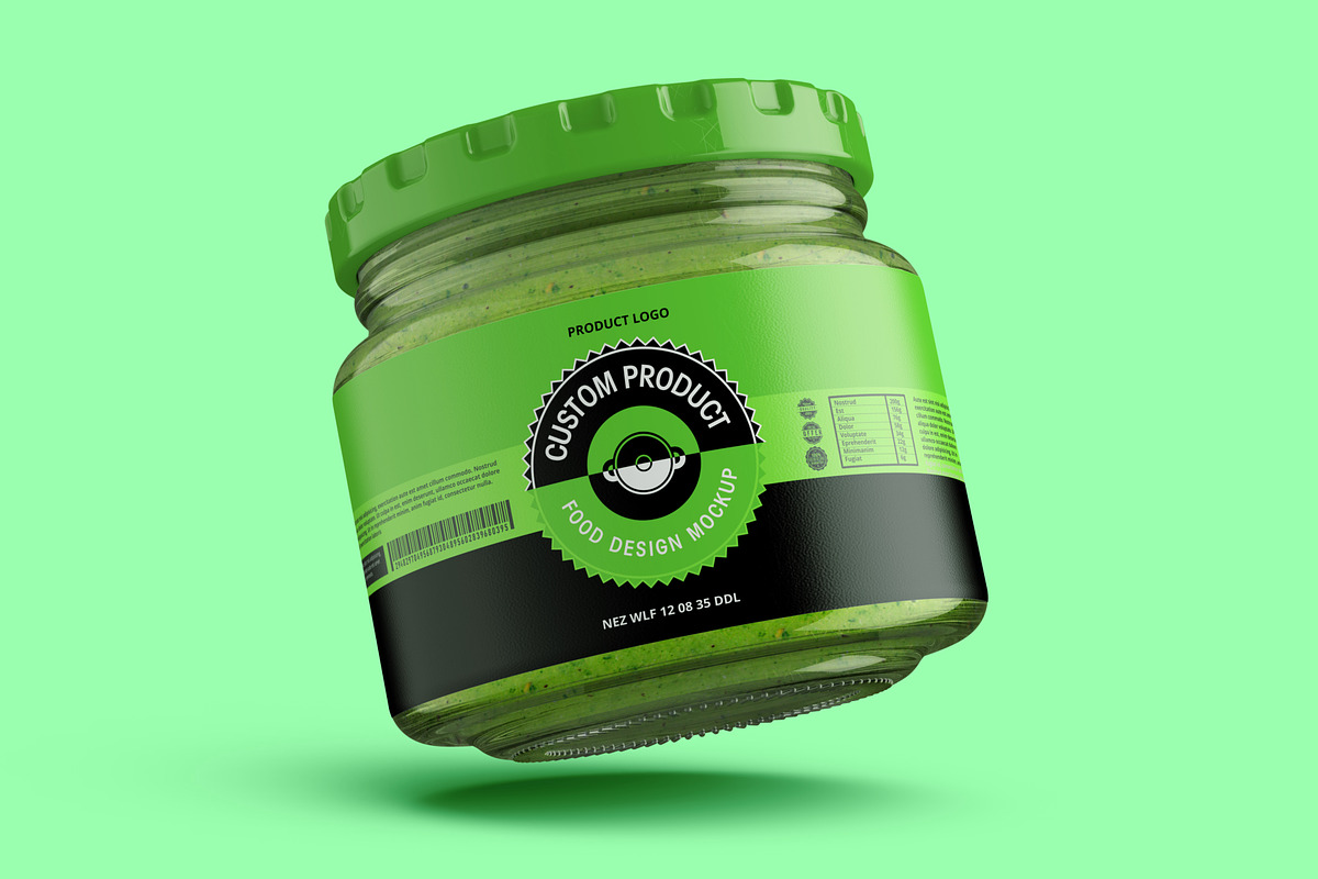 Pickle Sauce Honey Glass Jar Mockup, a Cups & Container Mockup by Digitalphaser (Photo 7 of 8)
