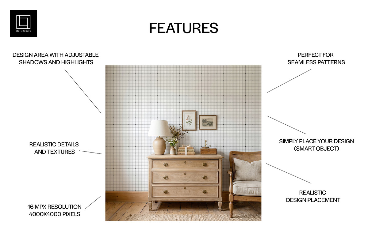 Farmhouse Wallpaper Mockup PSD, a Household Mockup by 1001 mockups (Photo 2 of 11)