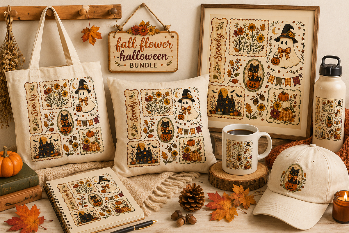 Spooky Vibes Cottagecore Fall PNG, an Object Graphic by Daisy Design (Photo 2 of 3)