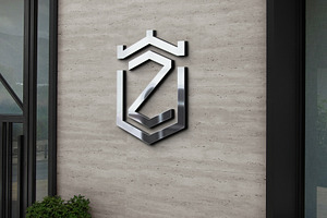 Logo Mockup 3D Black Luminous Sign