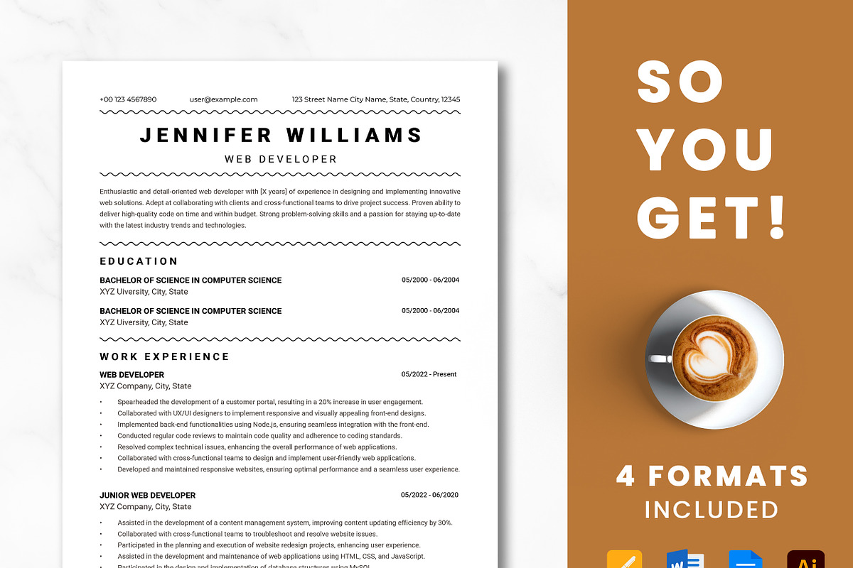 Web Developer Resume Template, a Resume Template by ResumeInventor (Photo 8 of 9)