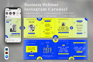 Business Webinar Instagram Carousel, a Social Media Template by Attype