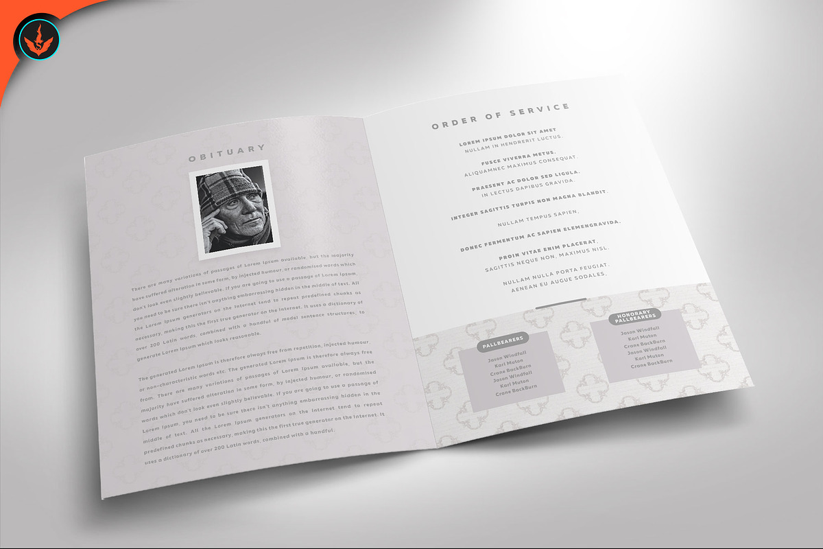Funeral Program 26 Minimal Grey, a Brochure Template by SeraphimChris (Photo 2 of 8)