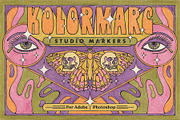 KolorMarc Markers for Photoshop, a Brush Add-On by True Grit Texture Supply (Thumbnail 1 of 13)