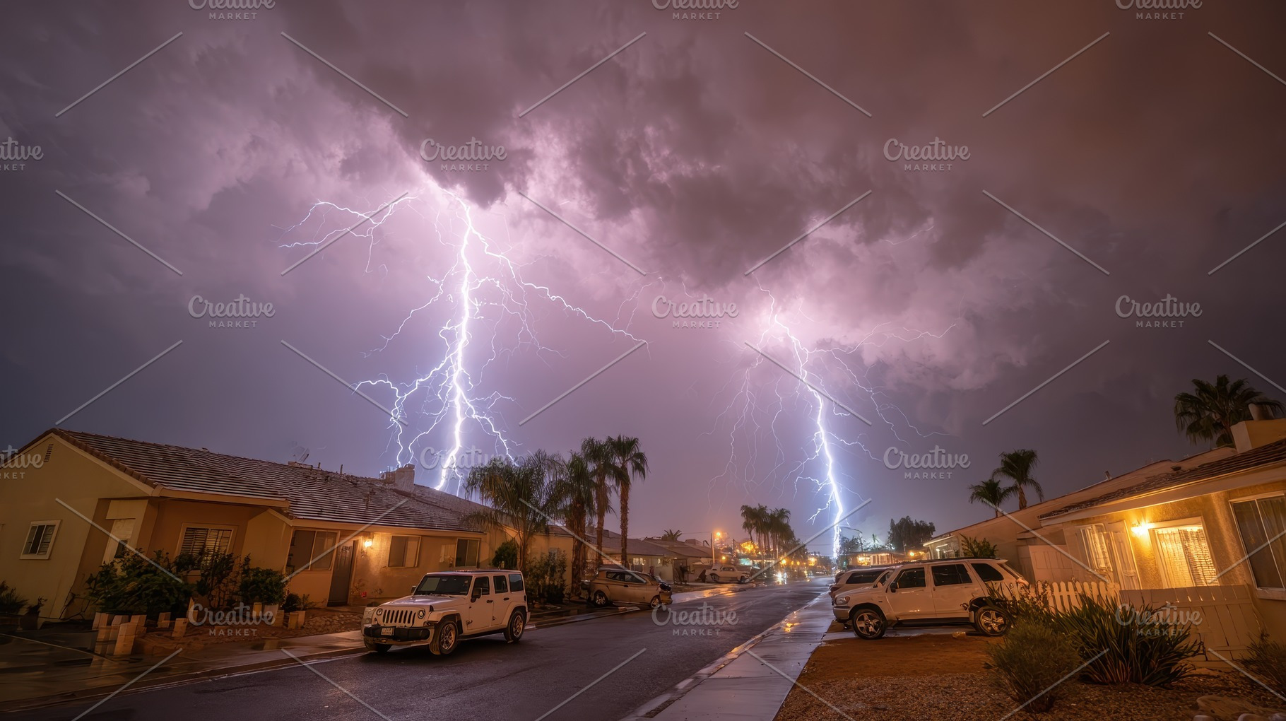 Dramatic lightning strikes over subu, a Photo by Pixeness Studio