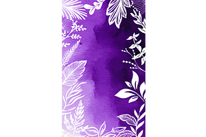 Watercolor violet background with, an Illustration by Nenahliadava Design