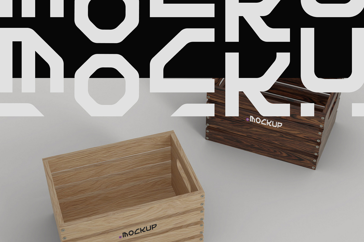 Wooden Storage Crate Mockup, a Household Mockup by hiddemaru (Photo 3 of 4)