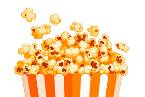 Popcorn bucket isolated on white background digital illustration, an Object Graphic by DanFLCreativo