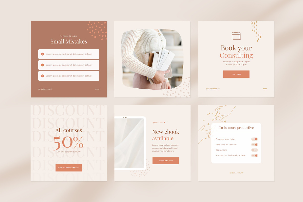Boho Instagram Post Template for Canva
