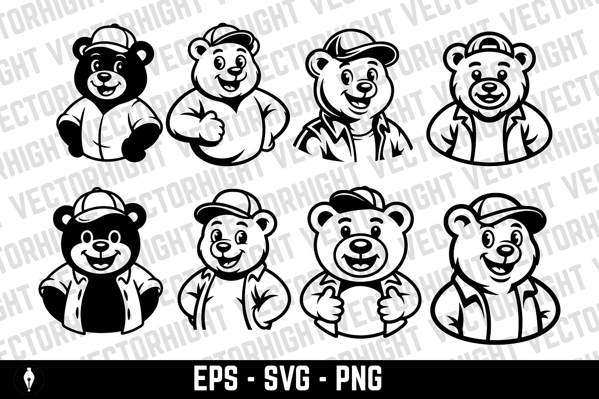Mascot of a bear, an Animal Illustration by Vectorhight (Photo 1 of 5)