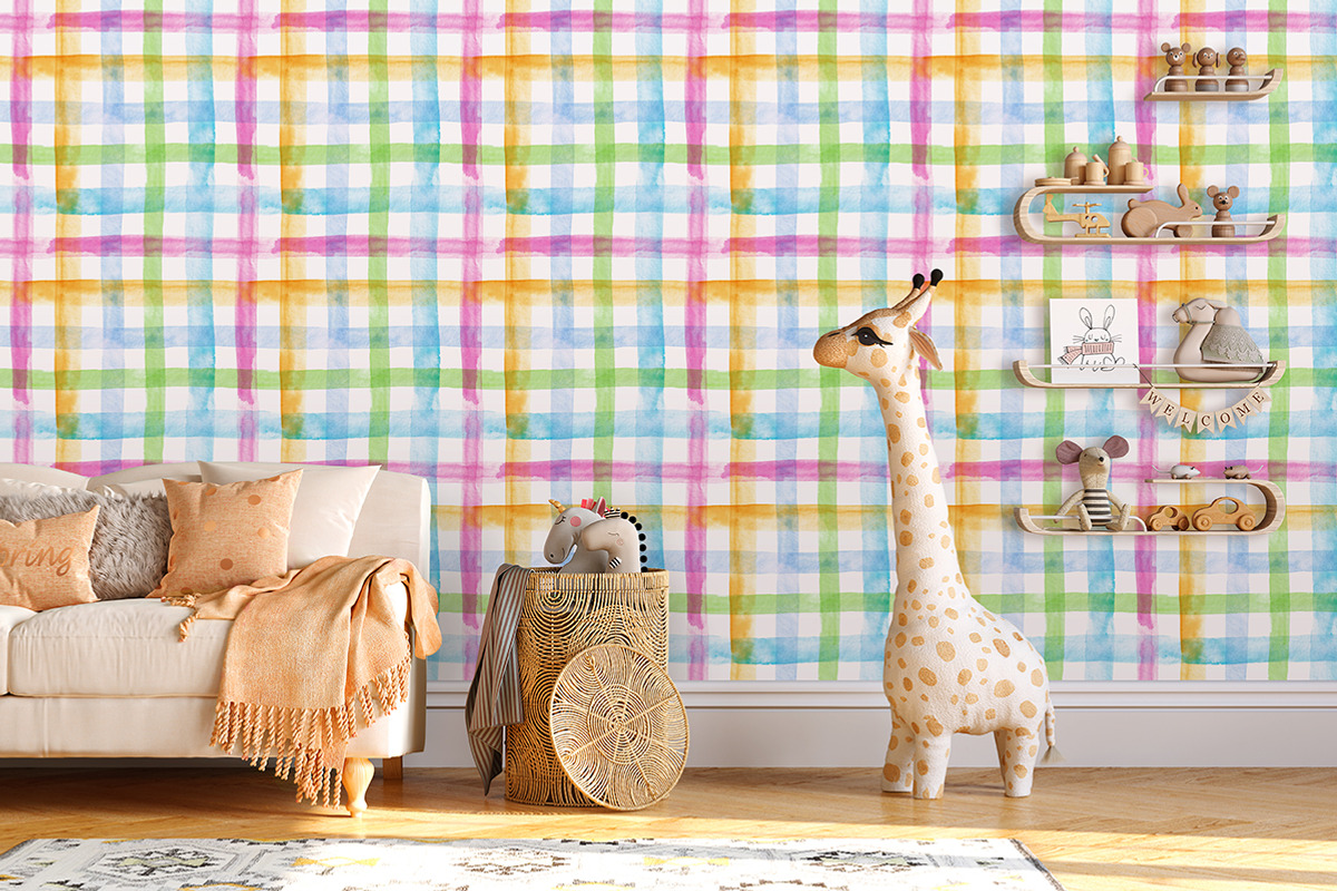Watercolor rainbow plaid, a Pattern Graphic by Anya-D (Photo 7 of 9)