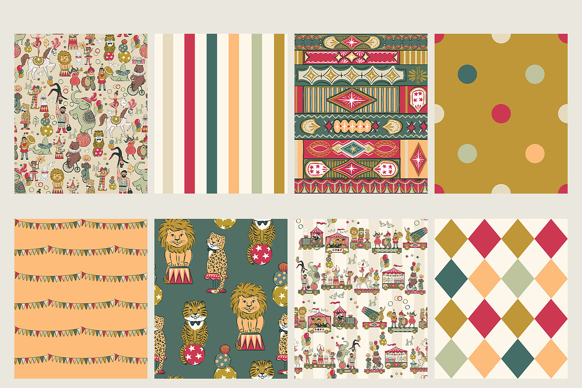 Incredible Circus, a Pattern Graphic by HannaSymo (Photo 2 of 11)