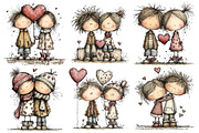 Valentine's Day Lovers Clipart, an Illustration by Pixels.Craft (Thumbnail 3 of 5)