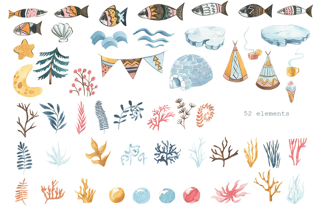 Animals of the Arctic Ocean, an Illustration by Love Watercolor Store (Photo 5 of 8)