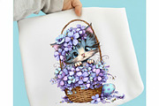 Whimsical Easter Cats Clipart, an Illustration by designcity5 (Thumbnail 3 of 5)