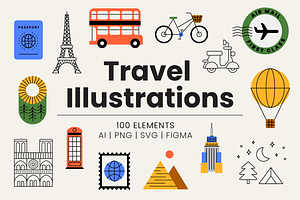 Travel Illustrations & Icons, a Transportation Illustration by IlloBob