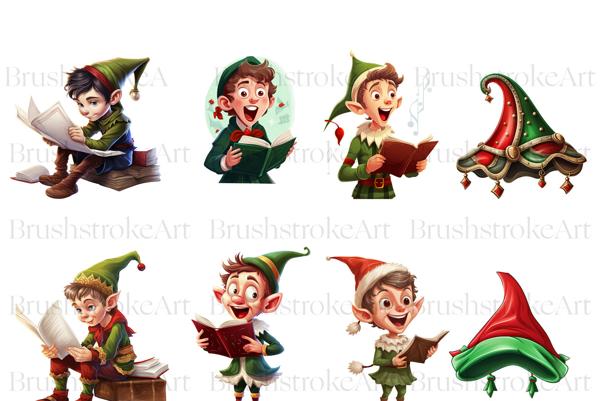 Cute Elf Clipart, Christmas Elf PNG, a Sport Illustration by BrushstrokeArtGB (Photo 6 of 9)